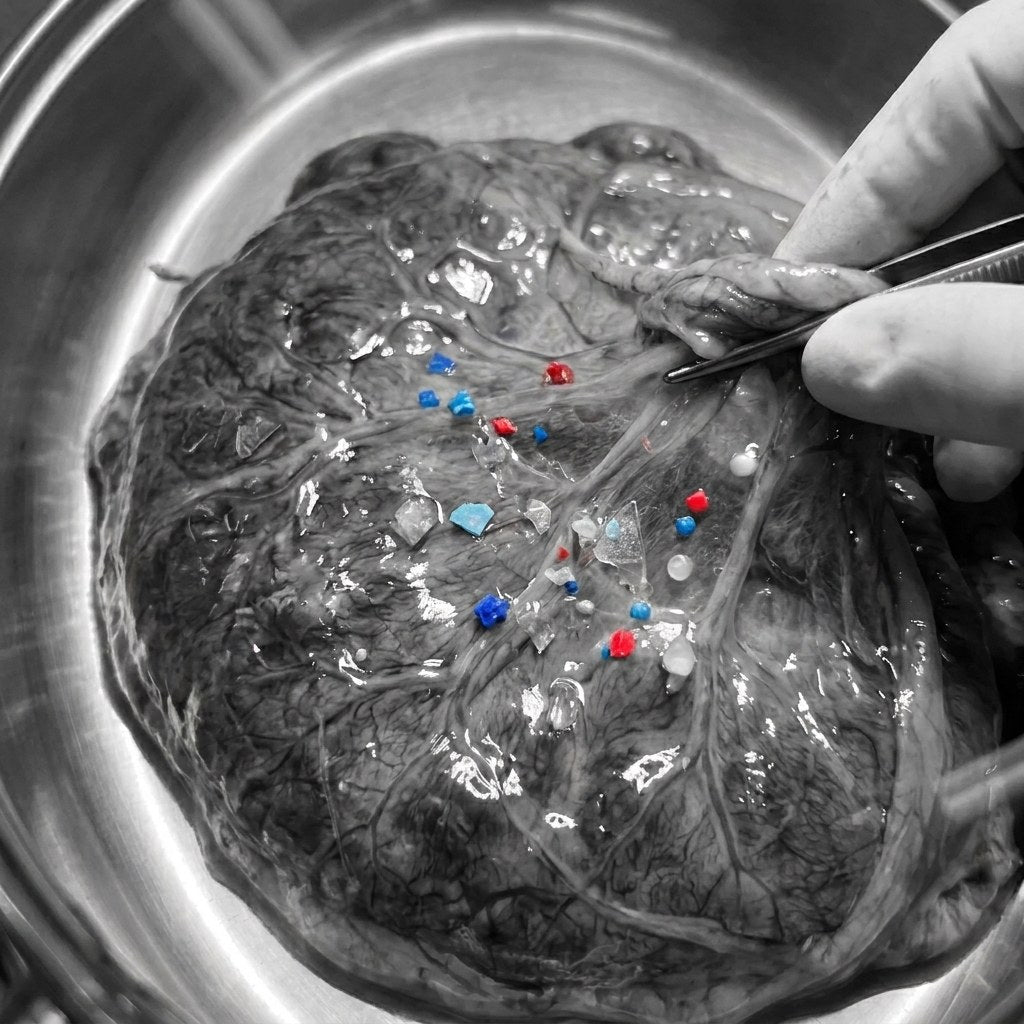 Fragments de plastique isolés lors d'une analyse